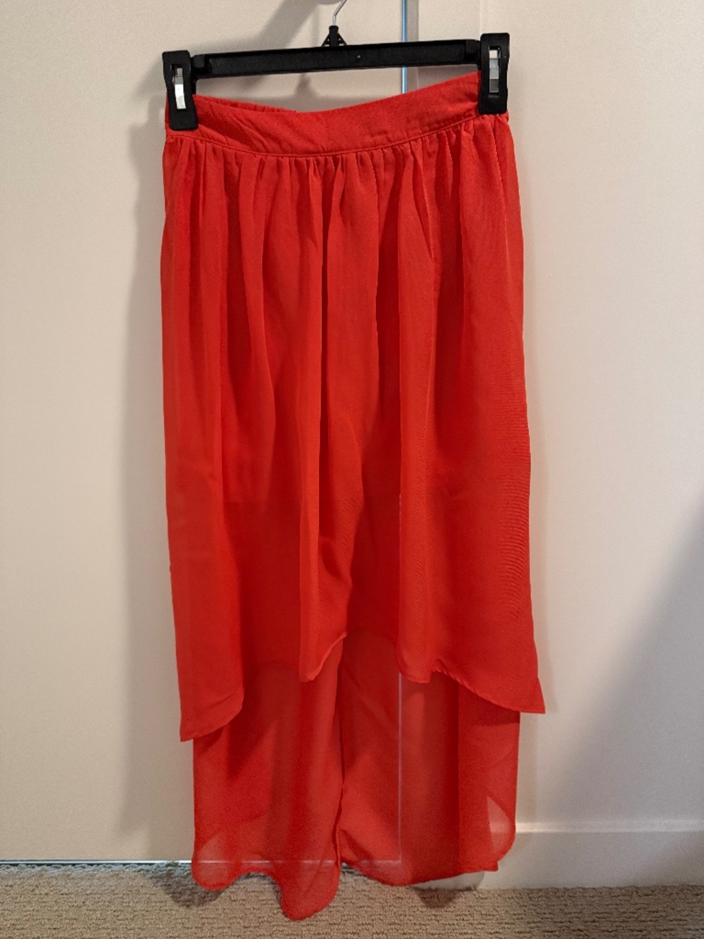 Fire Los Angeles Coral Red High Low Skirt XS